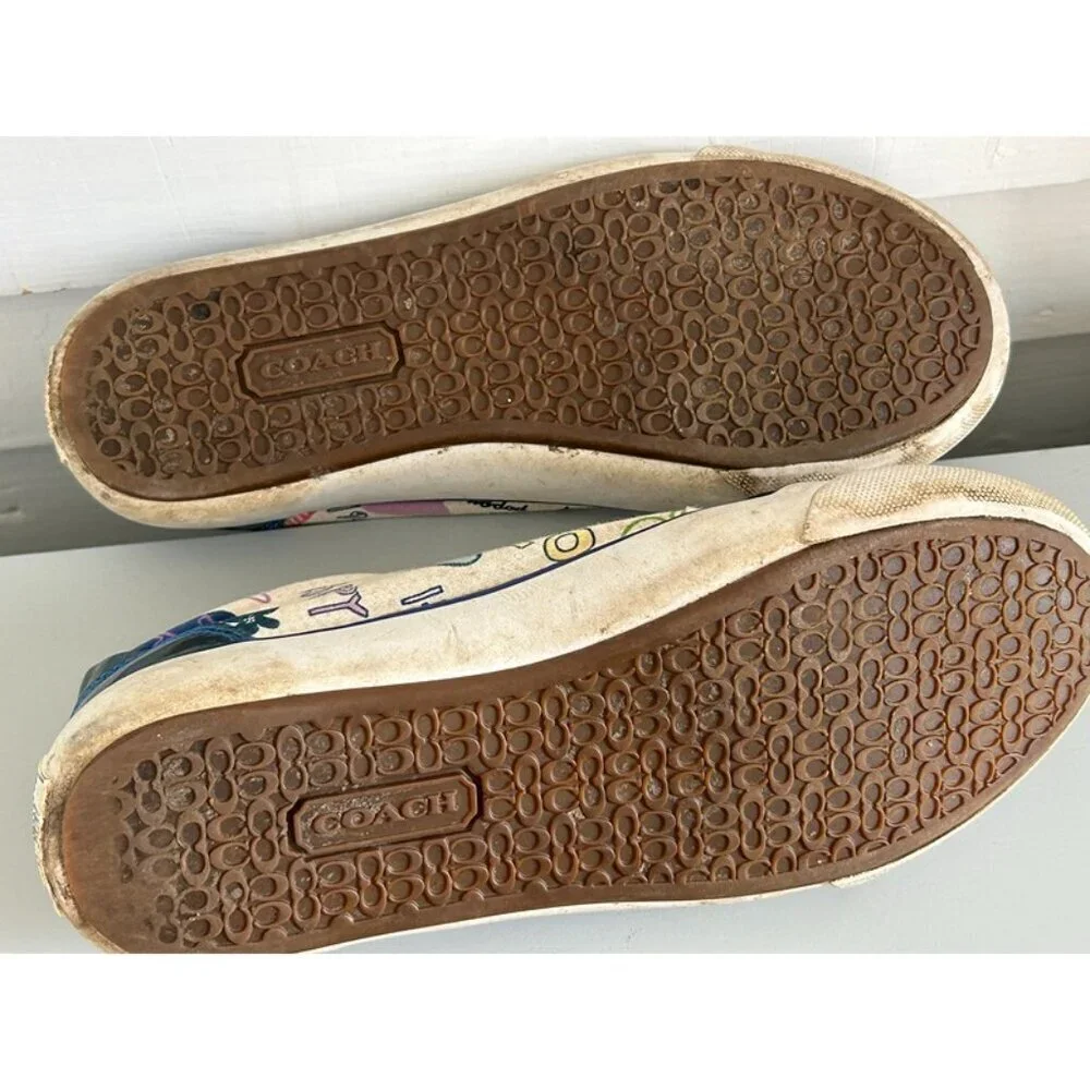 Coach Leatherware‎ Womens Multicolor Poppy Barrett Lace-Up Sneakers Size 5.5B